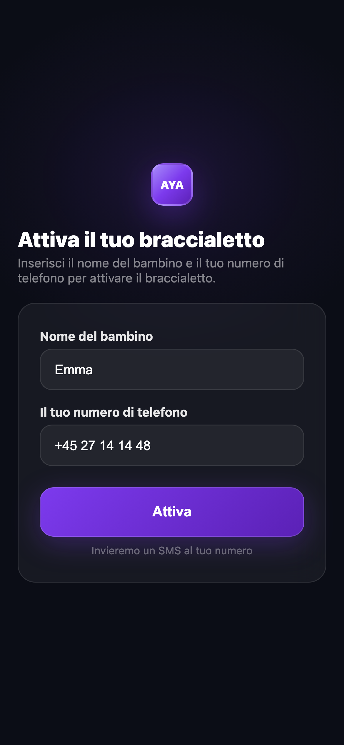 Attiva il braccialetto